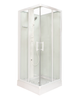 Душовий бокс INSANA Alora 90 (XW9852-90) 90×90×215 см, квадратний, з мілким піддоном 15 см, білий профіль, тропічний душ - изображение 2