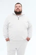 Свитшот на молнии мужской Plus Size White 6XL - изображение 1
