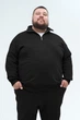 Свитшот на молнии мужской Plus Size Black 5XL - изображение 1