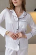 Жіноча шовкова піжама BOBRAND "Classic white" - M - изображение 9