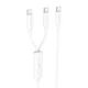 Кабель для зарядки Foneng XS10 Type-C 3A Type-C на Type-C + Type-C 60W 1.2 м 2-в-1 универсальный смарт интернет шнур для быстрой зарядки айфона iPhone телефона ноутбука смартбука павербанка роутера шнуры для ноутбуков смартфонов и планшетов белый - изображение 1