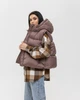 Женская безрукавка коричневая однотонная теплая жилетка капюшон L-XL (369538) - изображение 1