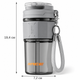 Кружка RACE Dual-Sip (650 мл) с двумя секциями соломинкой и ремешком - Серая - изображение 2