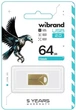 Флеш накопитель USB 64Gb Wibrand Hawk, Gold, USB 2.0 (WI2.0/HA64M1G) - изображение 2
