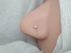 Золотая серьга-пирсинг в нос с фианитом. 22000-3 - изображение 2