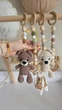 Напольный мобиль BABY GYM с игрушками, стойка Монтессори, тренажер для младенцев, Лесной, серый и бежевый медвежата - изображение 10