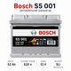 Автомобильный аккумулятор Bosch S5 12В 52Ач 520А R+ для легкового авто (0 092 S50 010) - изображение 2