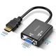 Конвертер - адаптер для передачи видео и аудио с HDMI на VGA + miniJack 3,5мм OEM HDMI2VGA-01, FullHD 1080P - изображение 4