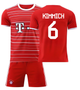 Форма футбольная детская Kimmich (Киммих) 6 Bavaria Munich (Бавария Мюнхен), сезон 24/25, 26 размер, рост 140-145 см, красная с белым - изображение 1
