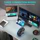 Безшумна Ігрова Миша HXSJ T90 PRO Чорна Кольору з RGB Підсвічуванням та Док-Станцією для Заряджання. Бездротова 2,4 ГГц/Bluetooth/кабель. Акумулятор 650 мАh. Сенсор 3600 DPI - зображення 4
