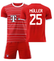 Форма футбольна дитяча Müller (Мюллер) 25 Bavaria Munich (Баварія Мюнхен), сезон 24/25, 22 розмір, ріст 125-130 см, червона з білим - зображення 1