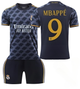 Футбольна форма дитяча Mbappé (Мбаппе) 9 Real Madrid (Реал Мадрид), сезон 24/25, 24 розмір, ріст 135-140 см, чорна з помаранчевим - зображення 1