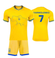 Форма футбольная детская Yarmolenko (Ярмоленко) 7 Ukraine (Сборная Украины), сезон 24/25, 30 размер, рост 160-165 см, желтая - изображение 1