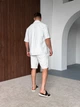 Костюм Cool льняной мужской в полоску летний L молочный (26927) - изображение 5