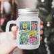 Чашка - банка для коктейлів з трубочкою матова з принтом SpongeBob SquarePants Губка Боб квадратні штани 430 мл (КУ230076) - зображення 1