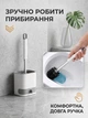Йоршик для унітазу туалетний VMHouse щітка йорж для чищення туалету з підставкою та кріпленням на стіну унітазний підлоговий та навісний настінний у туалет білий (0003-0001) - зображення 4