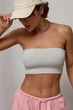 Спортивний короткий топ з чашечками - сірий колір, ONE SIZE - зображення 1