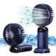 Ручной портативный вентилятор Led Digital Display Fan аккумуляторный USB с LED дисплеем, складной с подставкой, синий - изображение 1