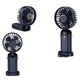 Ручной портативный вентилятор Led Digital Display Fan аккумуляторный USB с LED дисплеем, складной с подставкой, синий - изображение 4