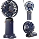 Ручной портативный вентилятор Led Digital Display Fan аккумуляторный USB с LED дисплеем, складной с подставкой, синий - изображение 6