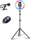 Набор для видеоблогинга 4-в-1 кольцевая RGB лампа Ring Light 26см + штатив 2м + петличный микрофон + Bluetooth пульт - изображение 2