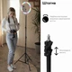 Набор для видеоблогинга 4-в-1 кольцевая RGB лампа Ring Light 26см + штатив 2м + петличный микрофон + Bluetooth пульт - изображение 7