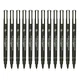 Ручка Uni Mitsubishi PIN-200 для эскизов игольчатая, 0.3 мм, 12 шт - изображение 10