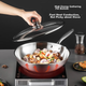 Вок з нержавіючої сталі MAXCOOK 304 з кришкою, тришарова сталева каструля діаметром 32 см, сумісний з індукційними та газовими плитами MCGU-YY32 - зображення 10