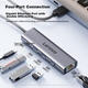 Док-станция Lenovo USB 3.0 с гигабитным Ethernet-адаптером RJ45, проводным сетевым адаптером-конвертером, USB-расширителем для ноутбука, USB-разветвителем Xiaoxin 4-в-1. - изображение 6