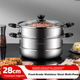 Дворівнева пароварка з нержавіючої сталі MAXCOOK 28 см, сумісна з індукційними, газовими та плитними конфорками - изображение 8