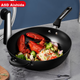 Сковорода-вок ASD Wok Iron Pan без покриття, велика сковорода-вок з нержавіючої сталі, 32 см, газова, CF32J6WG - зображення 12