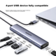 UGREEN USB Hub 3.0, док-станция расширения, разветвитель, высокоскоростной 4-портовый адаптер-конвертер, удлинительный кабель для ноутбука 2 метра, корпус из алюминиевого сплава - изображение 5