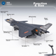 Модель истребителя J-20 Исюаньваньцзю из сплава, реалистичная модель военного боевого самолета, авиационная модель самолета, украшение, детская игрушка, подарок. - изображение 5