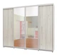 Шкаф-купе четырехдверный Алекса 310*55*190 см Дуб крафт белый ДСП/Зеркало/Зеркало/ДСП - изображение 1