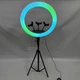 Кольцевая лампа для селфи RGB LED 45 см со штативом и держателем на 3 телефона, светодиодная лампа для блоггеров, TikTok, фото и видеосъемки по регулировке яркости, холодный/теплый/RGB свет, 16 цветов MJ-45T - изображение 4