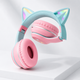 Дитячі бездротові навушники CATEAR BT618 з вушками та RGB-підсвіткою Bluetooth рожеві - зображення 2