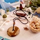 Кулон донат на шнурку натуральний камінь пейзажна яшма - зображення 2