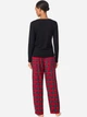 Пижама (лонгслив + штаны) женская хлопковая Ralph Lauren 973579086 L Черный/Красный (1159862257) - изображение 2