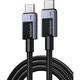 Дата кабель USB-C to USB-C 3.0m PD60W 3A braided L524 gray Ugreen (ek20384) - зображення 1