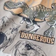 Футболка Name it Roaring T-Rex, колір бежевий, розмір 104 (261.13241580.CGRA) - зображення 3