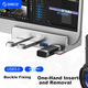 Розширювальний концентратор ORICO USB 3.0, док-станція з алюмінієвого сплаву, що замикається, для ноутбуків MAC, настільних комп'ютерів та моніторів Apple MH4PU - зображення 3