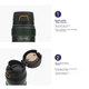 Термос THERMOS з нержавіючої сталі 316, ізольований, для чоловіків, жінок, студентів та дітей, 500 мл, кружка для холодного/гарячого чаю TSK2-500S AGR, ялина зелена - зображення 6