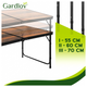 Раскладной садовый стол 120x60 см с 4 стульями черный GARDLOV для отдыха на свежем воздухе - изображение 5