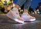 Роликовые кроссовки с подсветкой LED на двух колесах Бело-Розовый Размер 37 - изображение 2