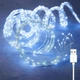 Светодиодная гирлянда USB 200 LED 2 метра 20 нитей холодный белый свет для украшения интерьера - зображення 5