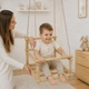 Качели детские подвесные для дома и улицы Toys качеля деревянная со спинкой (№136) - изображение 13
