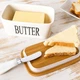 Масленка керамическая BUTTER с бамбуковой крышкой и ножом для масла (0480) Белый - изображение 2