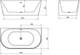 Отдельностоящая настенная ванна Mexen Oval 160 x 80 см белая перелив матовый графит - изображение 5