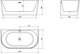 Отдельностоящая пристенная ванна Mexen Oval 150 x 75 см белая - изображение 6