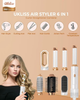Мультистайлер 6 в 1 UKLISS Air Styler: Фен-щітка з ефектом Coanda, іонізація, кераміка, стайлер для локонів та об'єму, Білий - зображення 2